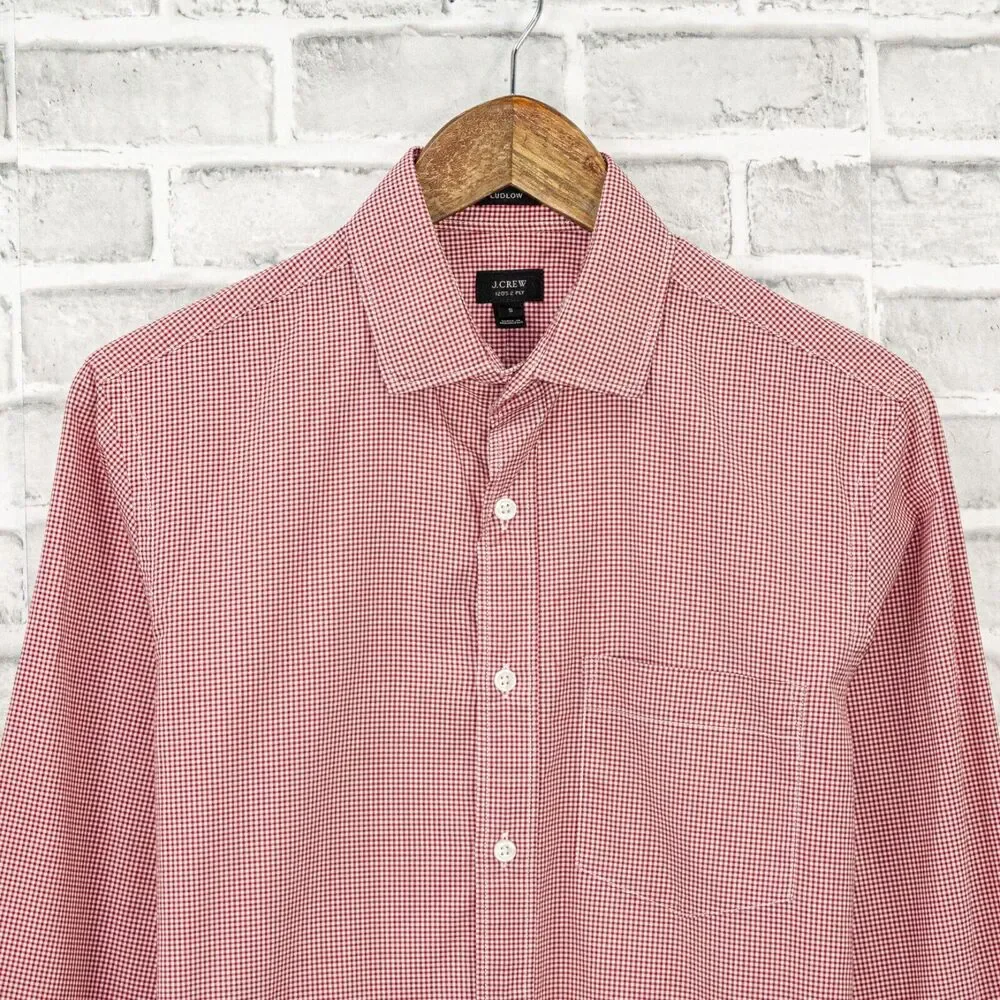 J.Crew Ludlow fit Button up Shirt Red mini Check 2-ply size Small